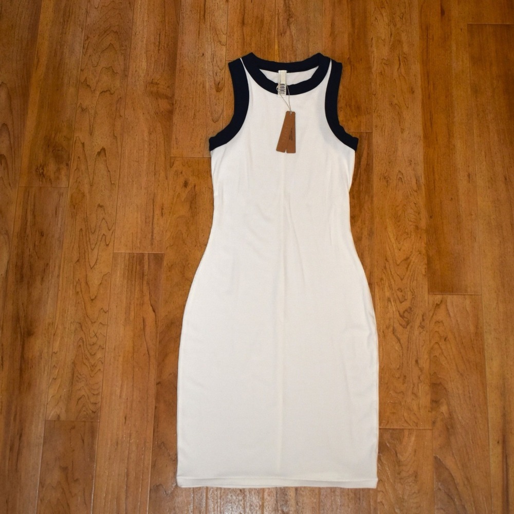 Skims Soft Lounge Dress Womens Small Marble Multi Ribbed Ringer Midi Sleeveless - Picture 2 of 6